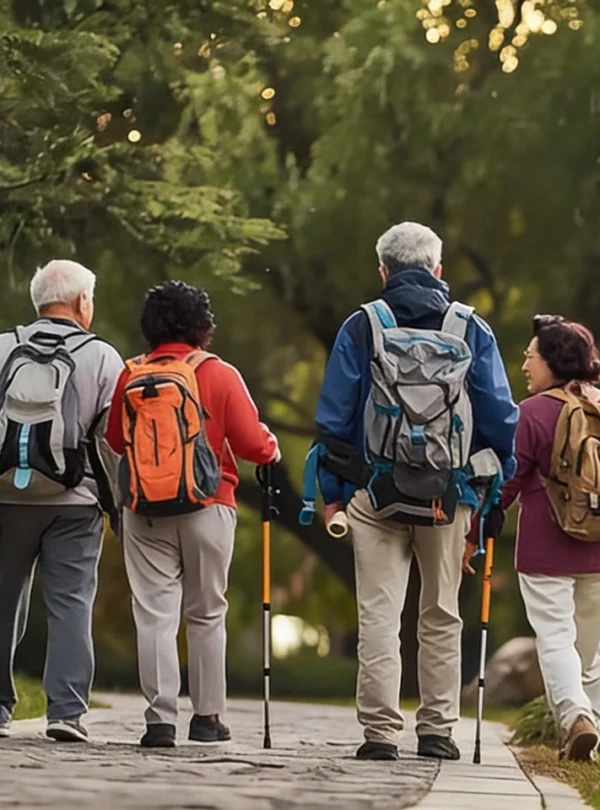 Private guide assisting senior travelers with relaxed sightseeing