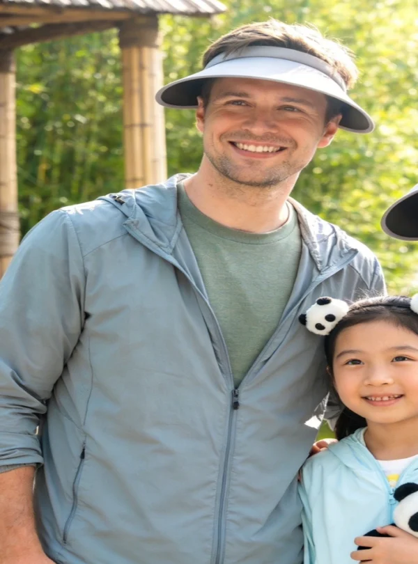 Private guide assisting multi generational family at Chengdu