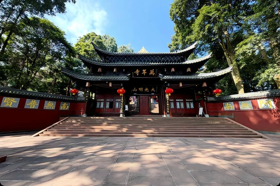 Private guide at Monastery of Ten Thousand Years Mount Emei