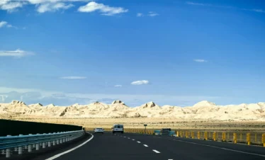 Private guide traveling along S21 desert highway