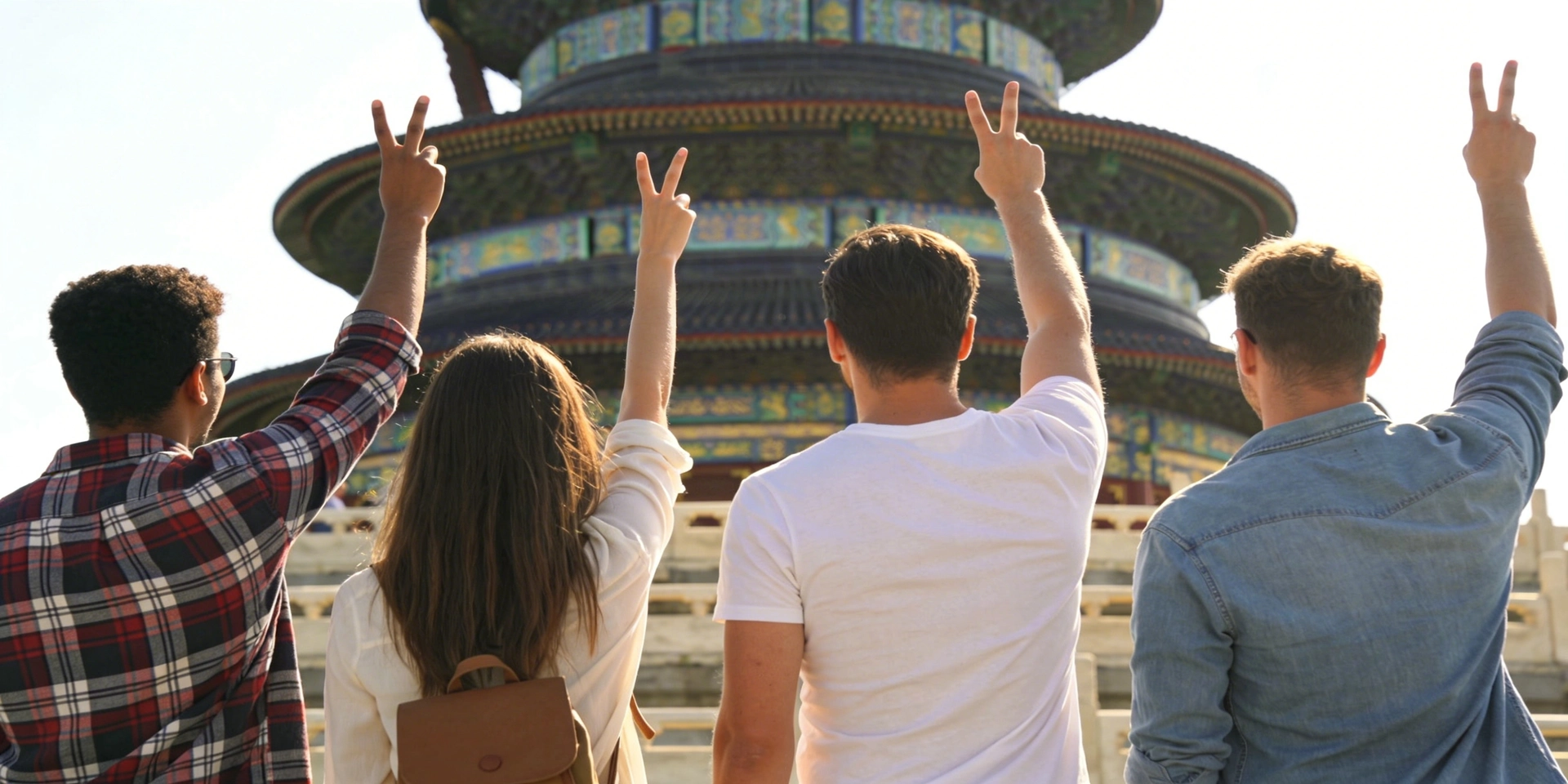 Private guide leading small group tour in China