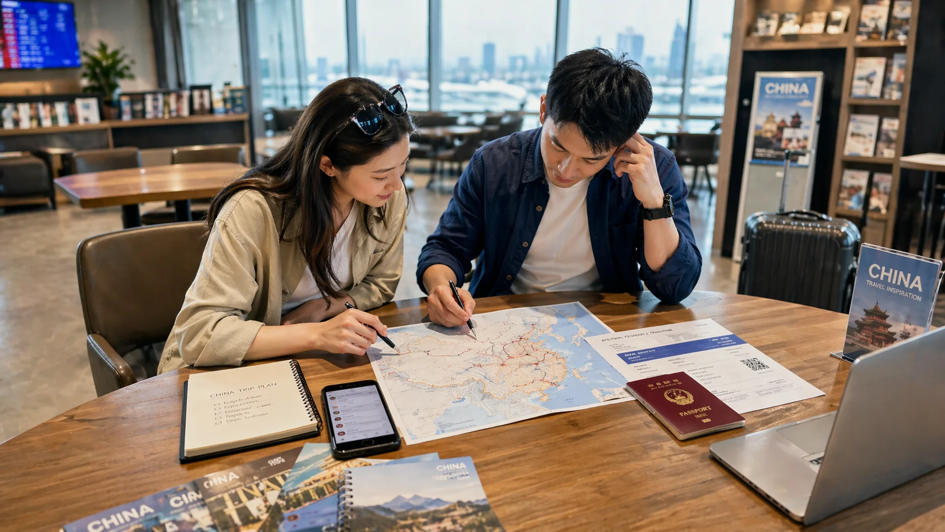 Traveler planning a trip to China and comparing private tour and group tour options