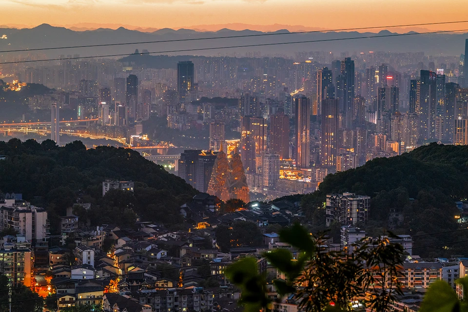 Classic Chongqing city views with mountain-city architecture and night scenery