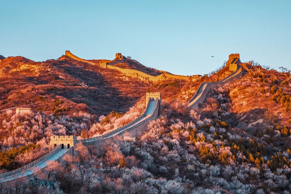 Badaling Great Wall with sweeping mountain views and historic stone pathways.