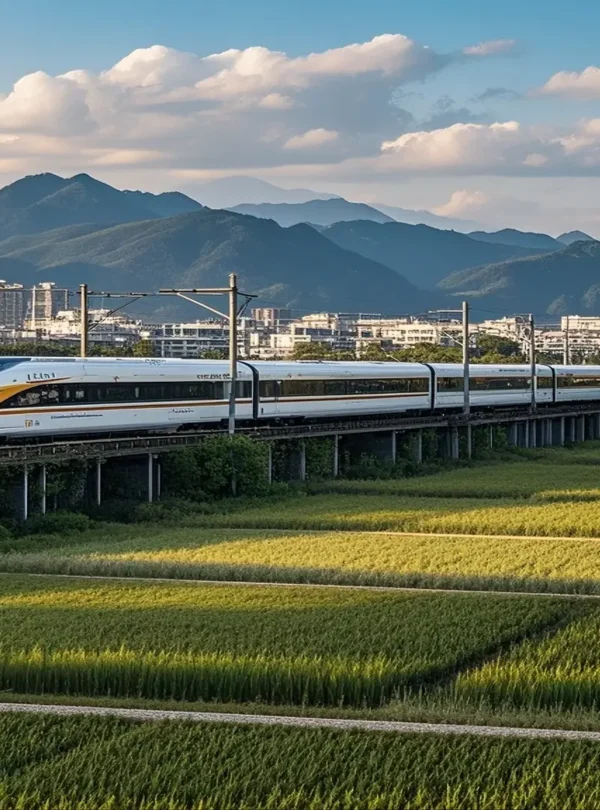 High-speed rail journey across China connecting iconic cities, heritage sites, and dramatic landscapes.