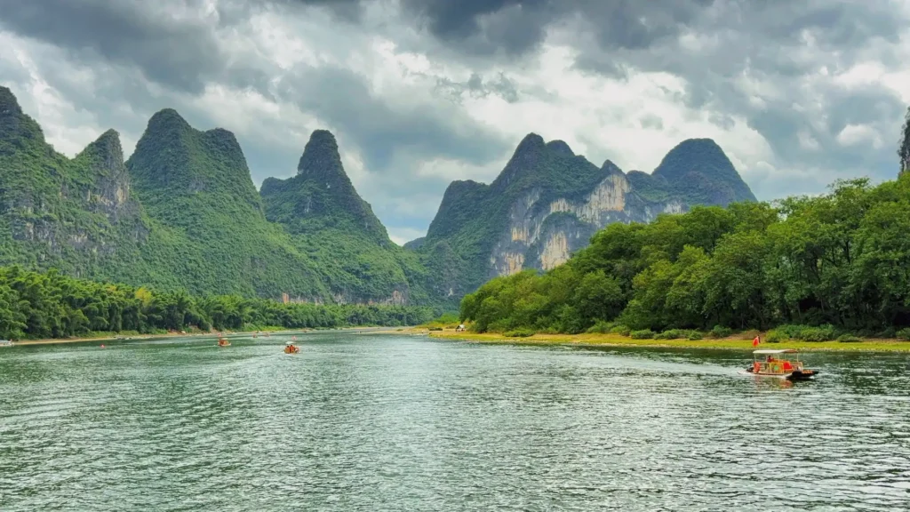 Timeless China landscape featuring Guilin karst peaks and classic cultural scenery.