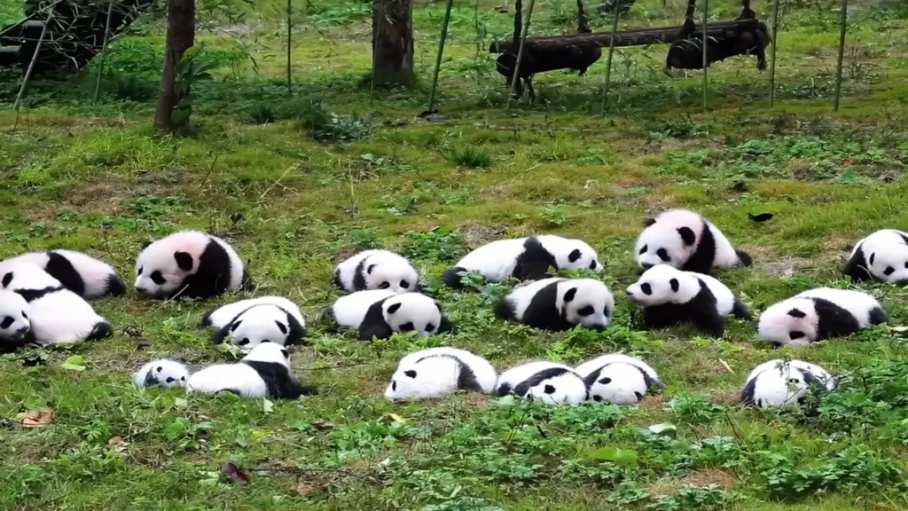 Giant pandas in Chengdu for first-time visitors to China