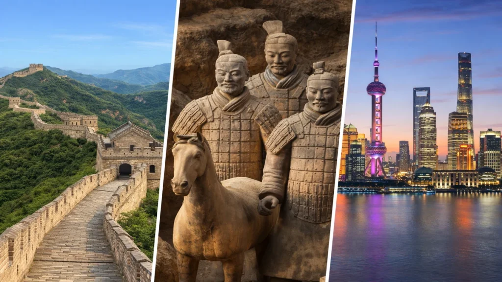 Short trip planning concept for a China itinerary