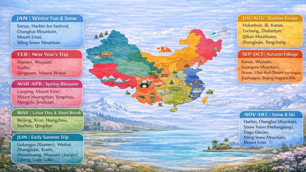 Seasonal travel overview for planning a trip to China