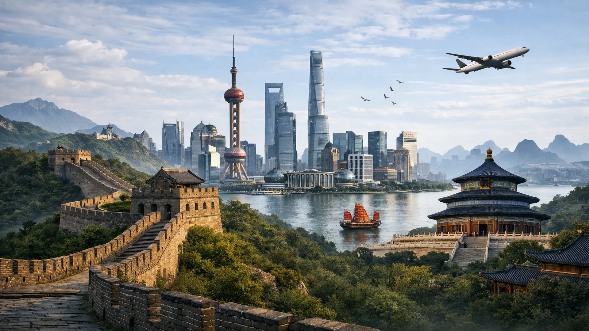 Classic first trip to China route featuring major city landmarks
